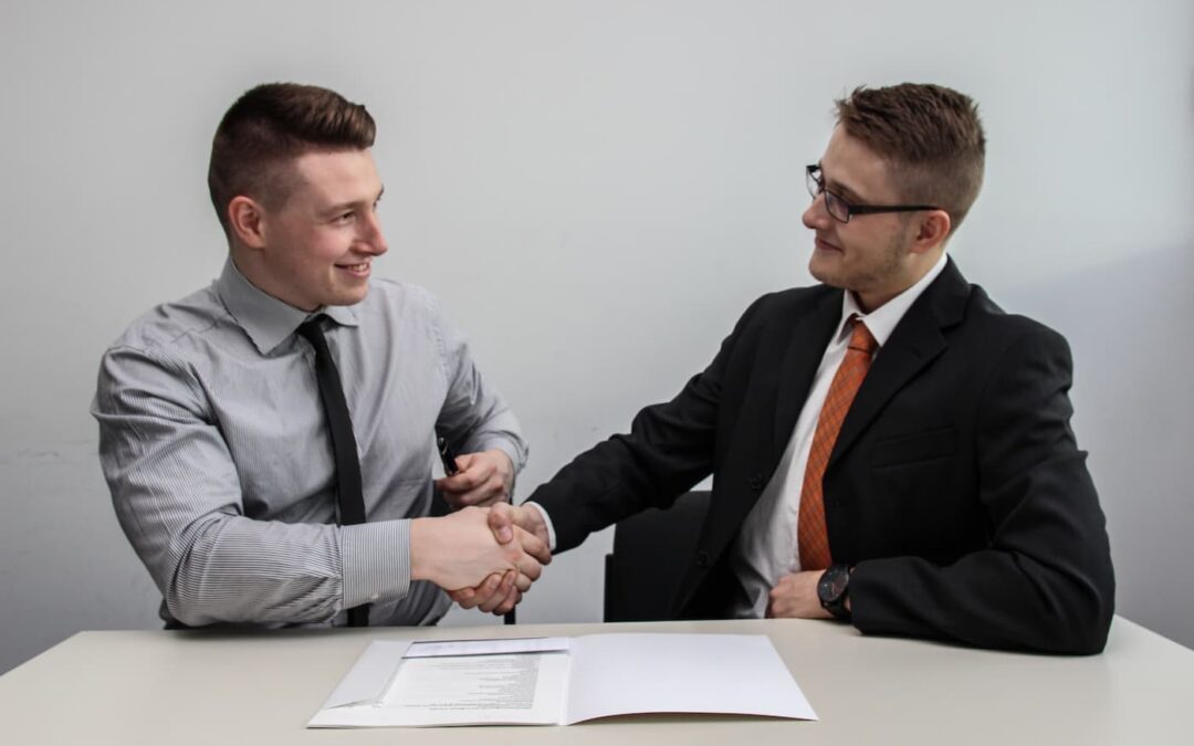 Two men shaking hands