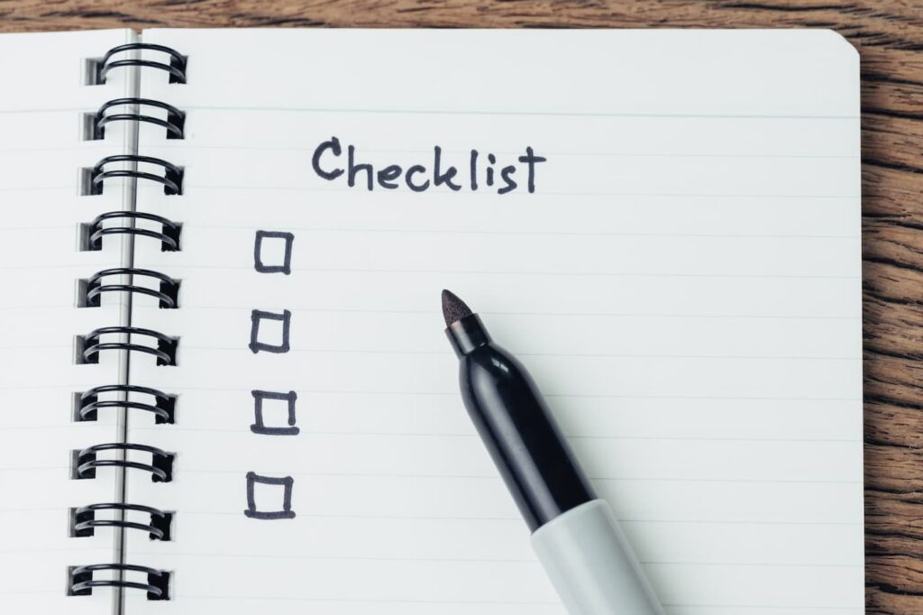 a blank checklist for planning new rental property amenities