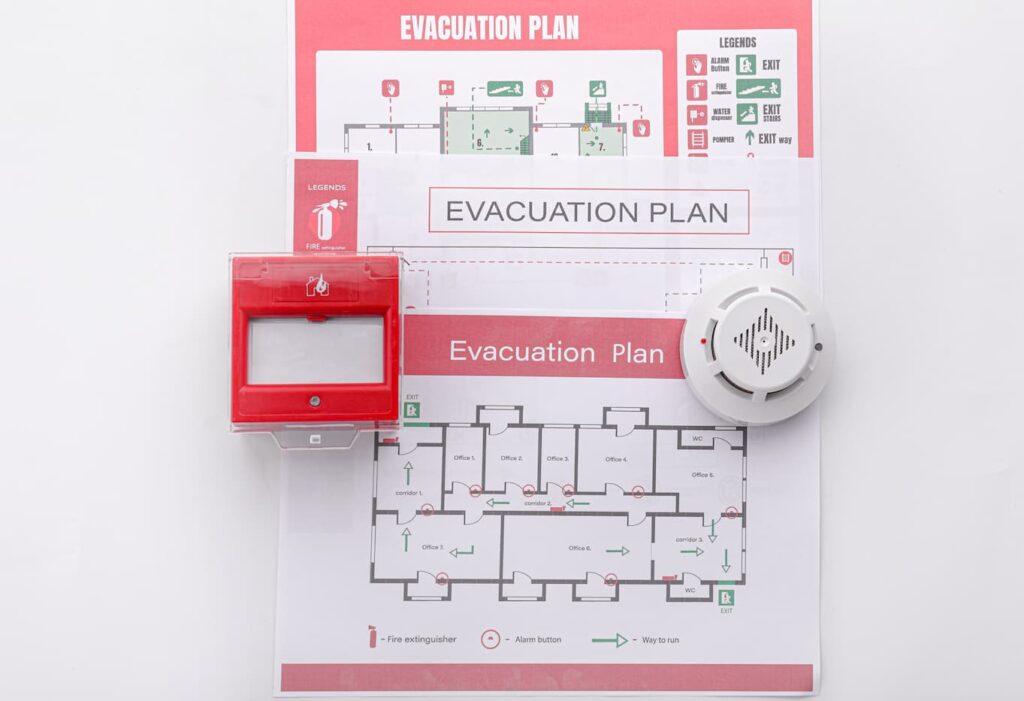 A sheet of paper planning emergency preparedness for rental properties.