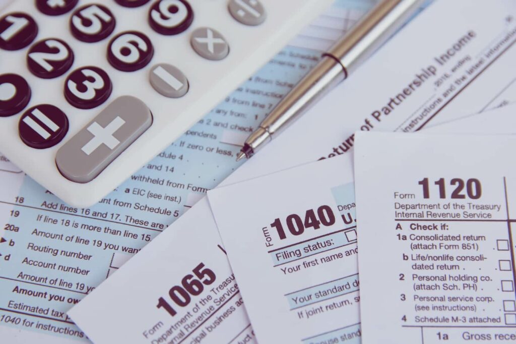 a collection of IRS tax forms