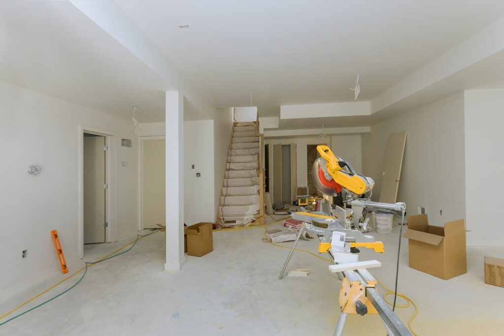 a picture of the interior of a home in the process of receiving upgrades.